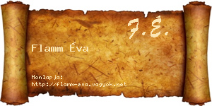 Flamm Éva névjegykártya